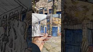 Sketching sculpture alley in Caerleon urbansketchers usk caerleon wales [upl. by Annai]