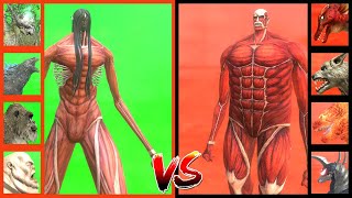 KAIJU TOURNAMENT Eren Titan VS Colossal Titan VS Shimo VS Kong 2024 VS Godzilla ARK in ARBS [upl. by Emor]