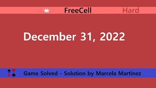 Microsoft Solitaire Collection  FreeCell Hard  December 31 2022  Daily Challenges [upl. by Navannod]