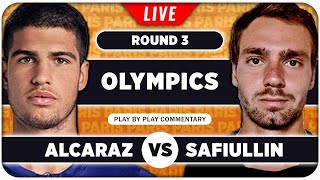 ALCARAZ vs SAFIULLIN • Paris Olympics 2024 • LIVE Tennis Play by Play Stream [upl. by Artapoelc]