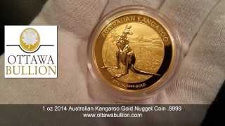 1 oz 2014 Australian Kangaroo Gold Nugget Coin OttawaBullioncom [upl. by Lika624]