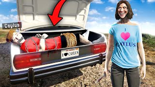 Caylus ESCAPES The CRAZY FAN GIRL in GTA 5 [upl. by Epul]