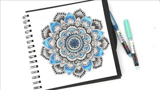 Simple mandala art for beginners  How to draw a MANDALA ART for beginners  Mandala drawing [upl. by Brodeur]