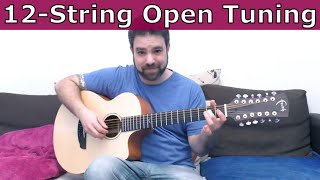 The Most Incredible 12String Open Tuning So Many Possible Sounds  Guitar Lesson Tutorial [upl. by Ahsatam]