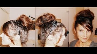 Tuto coiffure chignon haut de PPQ [upl. by Judie]