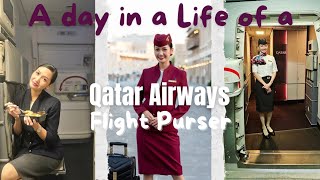 A day in a life of a Qatar Airways Purser  Filipino Flight Attendant [upl. by Warton]