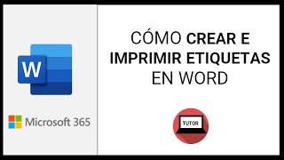 Cómo crear e imprimir etiquetas en Word [upl. by Nylatsirhc785]