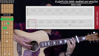 Flightless Bird American Mouth Guitar Cover Acoustic  Iron amp Wine 🎸 Tabs  Chords [upl. by Anafetse]