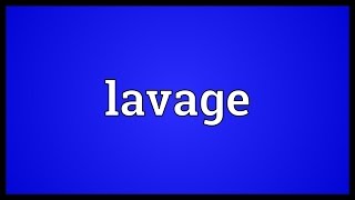 Lavage Meaning [upl. by Noteloc807]