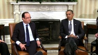 President Obamas Bilateral Meeting with President Francois Hollande of France [upl. by Ical]