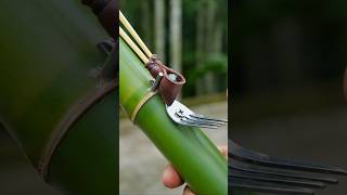 Bamboo creations with fork Bamboo Diy Slingshots Bambooart [upl. by Irallih]