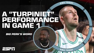 Perk shows off his Latvian vocabulary to describe Kristaps Porzingis in Game 1  NBA Today [upl. by Fatsug721]