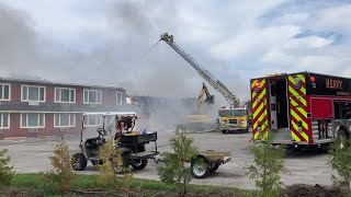 Multiple agencies responding to fire at Rowleys Bay Resort in Door County [upl. by Nolitta]