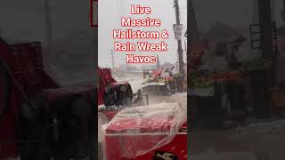 Massive Hailstorm and Rain Wreak Havoc shorts hailstorm hailstorms liveweatherupdate storm [upl. by Animahs]