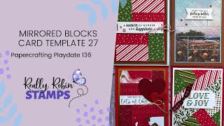 Mirrored Blocks Card Template 27  Papercrafting Playdate 136 [upl. by Ardnuahc]