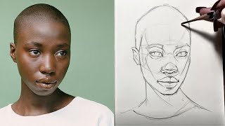 How to Draw face using the Loomis method For Beginners [upl. by Akinimod]