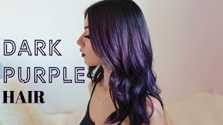 HOW TO DARK PURPLE HAIR DYEING At home [upl. by Ymmik]