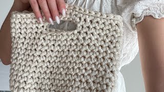 Mini BORSA UNCINETTO A MANO o TRACOLLA  handbag crochet  semplicissima [upl. by Eimile87]