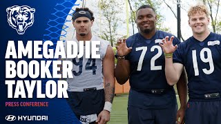 Amegadjie Booker and Taylor media availability  Chicago Bears [upl. by Ataga]