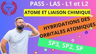 ATOME ET LIAISON CHIMIQUE  712  HYBRIDATIONS DES ORBITALES ATOMIQUES SP3 SP2 SP [upl. by Batory]