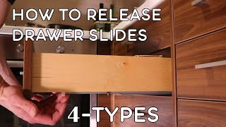 How To Release Drawer Slides  4 Types [upl. by Raynah749]