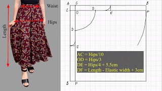 👉No pattern needed  How to cut Flared Wide Leg Palazzo Pants easily [upl. by Yeliab354]