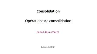 Cumul des comptes [upl. by Odille]