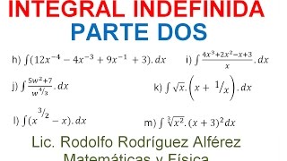 2 INTEGRAL INDEFINIDA CÁLCULO INTEGRAL [upl. by Asamot]