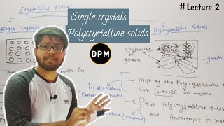 Single Crystals and Polycrystalline Solids  Solid State Physics  Hindi  DPM Academy [upl. by Yot]