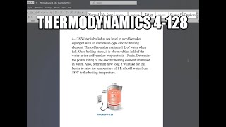 Thermodynamics 4128 Water is boiled at sea level in a coffeemaker equipped with an immersiontype [upl. by Letsirc]