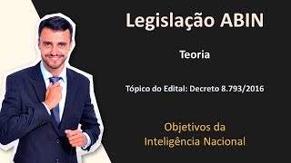 ABIN 2018  Teoria  Decreto 879316  Objetivos da Atividade de Inteligência  Curso Gratuito [upl. by Aisya934]