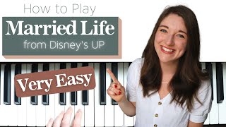 quotMARRIED LIFEquot from Disneys Up VERY EASY Beginner Piano Tutorial [upl. by Attela]