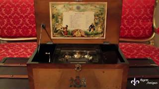 Antique Swiss Music Box Three Bells in Sight 8 Airs [upl. by Catie]