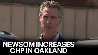 Gov Gavin Newsom talks CHP increase Oakland crime and DA Pamela Price Full news conference  KTVU [upl. by Reahard938]