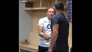 Nick Diaz and GSP shake hands end the beef from foes to friends [upl. by Eliath]