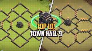 TOP 10 Best Town Hall 9 TH9 FarmingHybrid Base Layout  Copy Link 2024  Clash of Clans [upl. by Arinay]