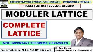 Modular Lattice  Complete Lattice  Every distributive lattice is modular  Example and Theorem [upl. by Zenia]