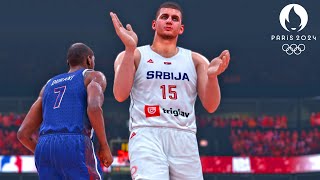 NBA 2K24 Live Simulation  USA vs Serbia FULL GAME  Olympic Mens Basketball [upl. by Dorran407]