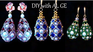 Fabergé Beaded Earrings Tutorial Beads Earrings DIY [upl. by Aetnahc]