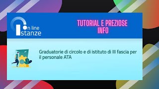 Graduatorie ATA III FASCIA 2021 Guida inserimentoconferma e aggiornamento ITA [upl. by Jenelle]