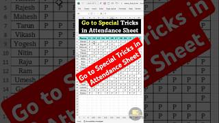 Go to Special Tricks in Attendance Sheet  Attendance Sheet Tricks  Go to Special  exceltricks [upl. by Aile]