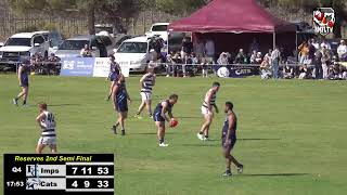 Reserves 2nd Semi Final  Imperials vs Coorong Cats [upl. by Kcirdehs491]