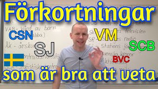 Vanliga förkortningar i samhället bra att veta SFI [upl. by Assirec362]