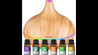 Homasy 500ml Aromatherapy Set Pure Essential Oil Diffuser Unboxing [upl. by Areid133]