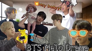 BTS did Baby Melo Drama👶BTS funny Hindi DubbingBTS dalbang dramafunny drama😂🤣 [upl. by Dalia]