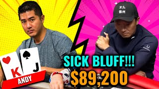 SICK Bluff By Andy In MASSIVE Poker Hand [upl. by Uhsoj]