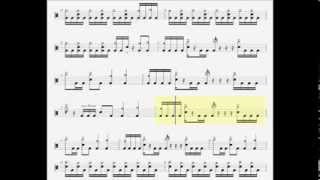 Waking the demon  Bullet for my Valentine  drum tab  Partitura de batería  by Drumfilico [upl. by Erline264]