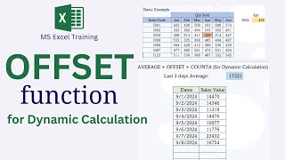 Offset Function in Excel [upl. by Wachtel]