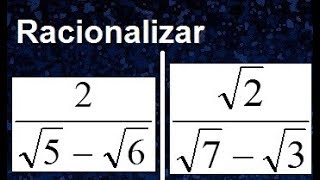 Racionalización con suma de raices en el denominador ejemplos de racionalización [upl. by Saxela570]