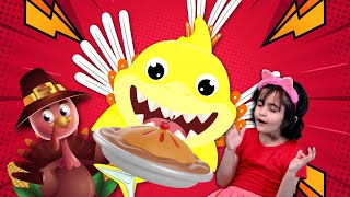 Zombie Sharks Thanksgiving Day  Thanksgiving Song  Little Poppy Tales Songs for Children [upl. by Brost174]